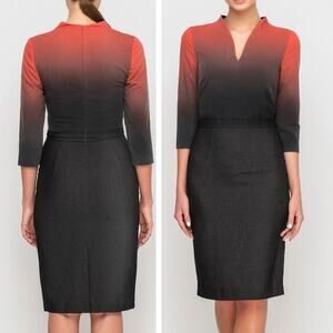 Tavrovska Pencil Dress 8 Black Ombre Gradient Work Office Special Occasion Event